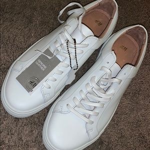 Genuine Leather White Sneakers